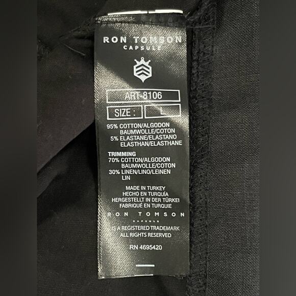 Ron Tomson Capsule Black Cotton/Linen Tunic L - Picture 7 of 10